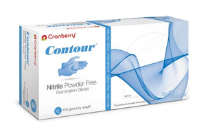 Cranberry Contour Nitrile Powder Free Exam Gloves, 1000 gloves/case (CR-3115/6/7/8/9, Sizes X-small to X-large)