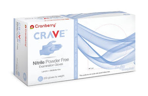 Cranberry Crave Nitrile Powder Free Exam Gloves, 2000 gloves/case (CR-3555/6/7/8/9, Sizes X-small to X-large)