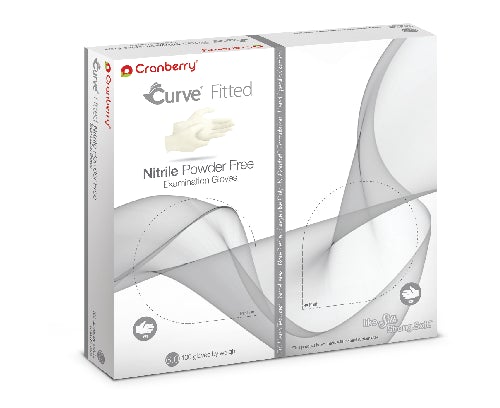 Cranberry Curve® Nitrile Powder Free Exam Gloves, 500 pairs/case (CR-3424/5/6/7/8/9, Sizes 6.0 to 8.5)