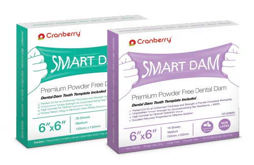 Cranberry Smart Dam Premium Dental Dams (CR-8055/8066/8155NS/8166NS/8355/8366)