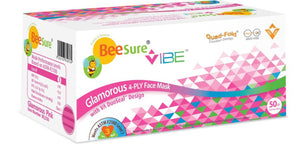 BeeSure Vibe Face Masks ASTM Level 3, 400 masks/case (BE-2500/2510/2530/2580/2590, Blue, Green, Pink, White, or Gray)