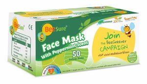 BeeSure Face Masks With Peppermint Scent (BE-2200B/G/L/P, Blue, Green, Lavender, or Pink), 400 masks/case